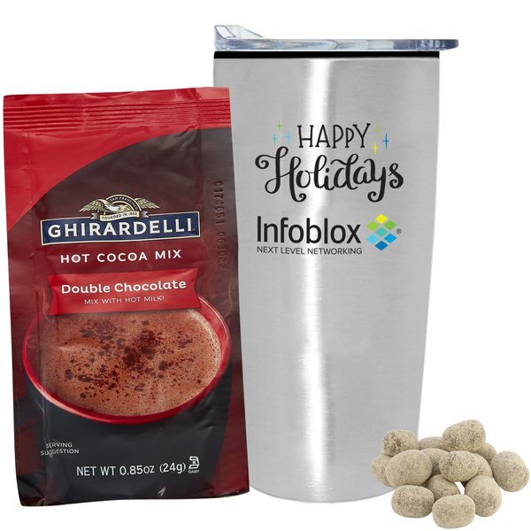 Ghirardelli® Hot Chocolate, S'mores Bites & Straight Tumbler w/ Plastic Liner Gift Set
