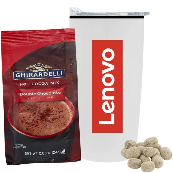 Ghirardelli® Hot Chocolate, S'mores Bites & Straight Tumbler w/ Plastic Liner Gift Set