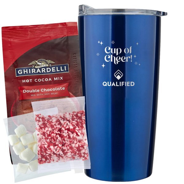 Ghirardelli® Hot Chocolate, Crushed Peppermint, Marshmallows & Straight Tumbler Gift Set