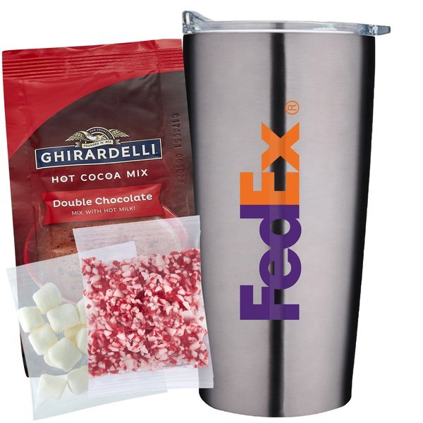 Ghirardelli® Hot Chocolate, Crushed Peppermint, Marshmallows & Straight Tumbler Gift Set