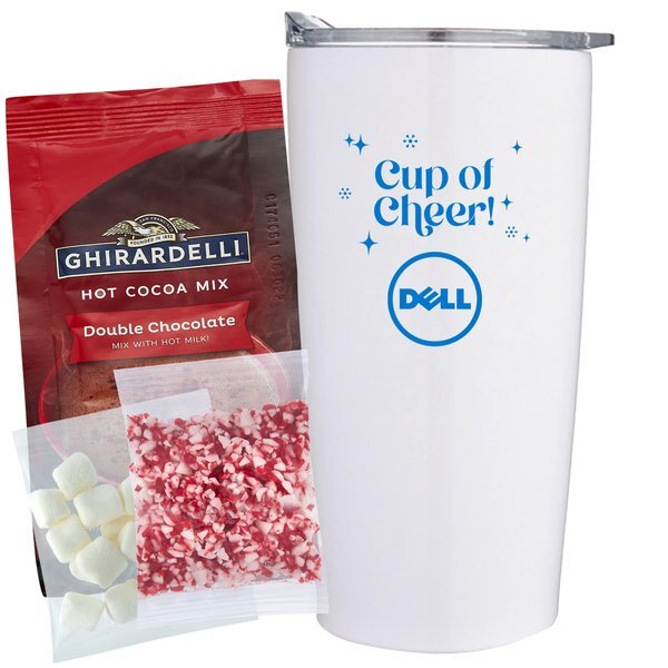 Ghirardelli® Hot Chocolate, Crushed Peppermint, Marshmallows & Straight Tumbler Gift Set