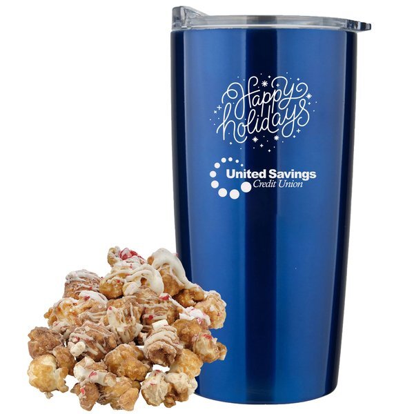 Hot Chocolate Peppermint Popcorn & Straight Tumbler Gift Set