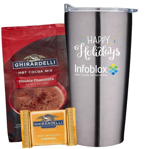 Ghirardelli® Chocolate Square, Hot Chocolate & Straight Tumbler Gift Set