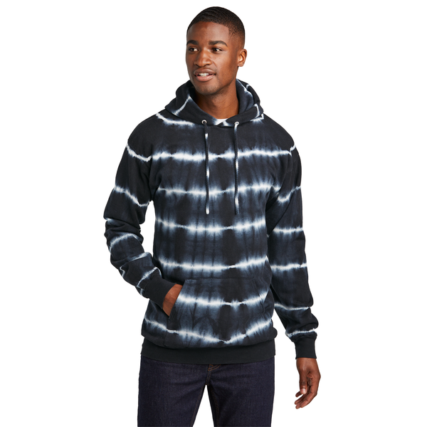 Port & Company® Allover Stripe Tie Dye Cotton/Poly Unisex Fleece