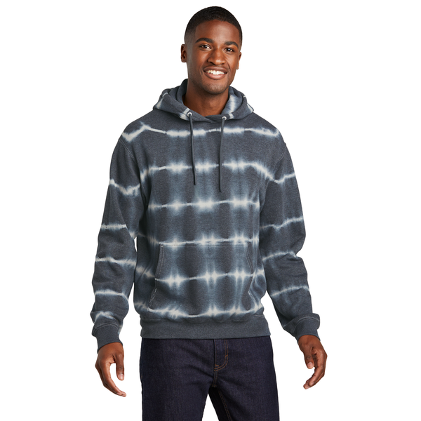 Port & Company® Allover Stripe Tie Dye Cotton/Poly Unisex Fleece