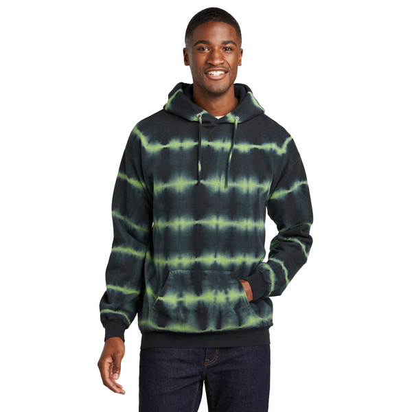 Port & Company® Allover Stripe Tie Dye Cotton/Poly Unisex Fleece