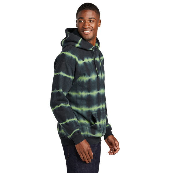 Port & Company® Allover Stripe Tie Dye Cotton/Poly Unisex Fleece