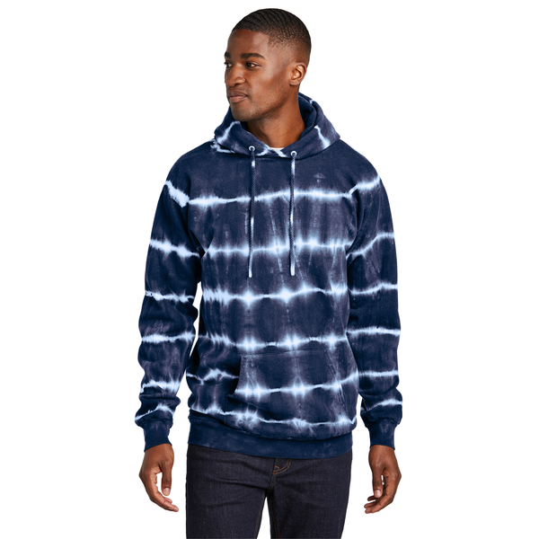 Port & Company® Allover Stripe Tie Dye Cotton/Poly Unisex Fleece