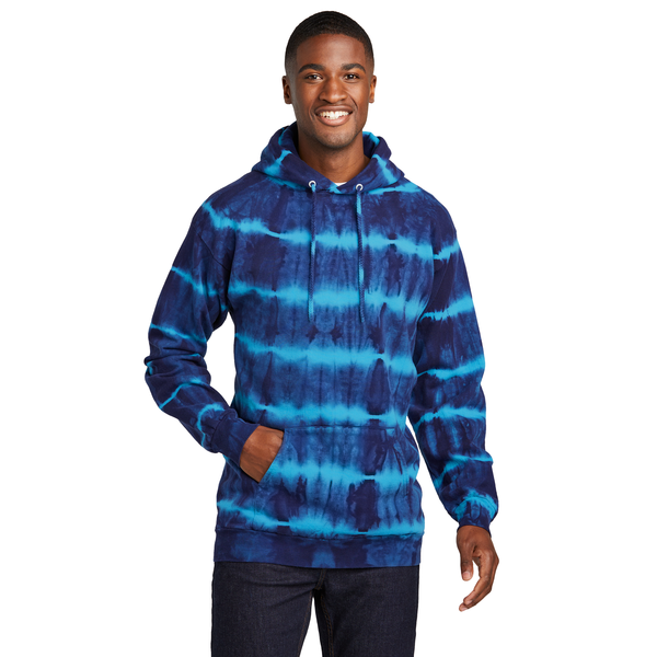 Port & Company® Allover Stripe Tie Dye Cotton/Poly Unisex Fleece