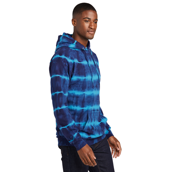 Port & Company® Allover Stripe Tie Dye Cotton/Poly Unisex Fleece