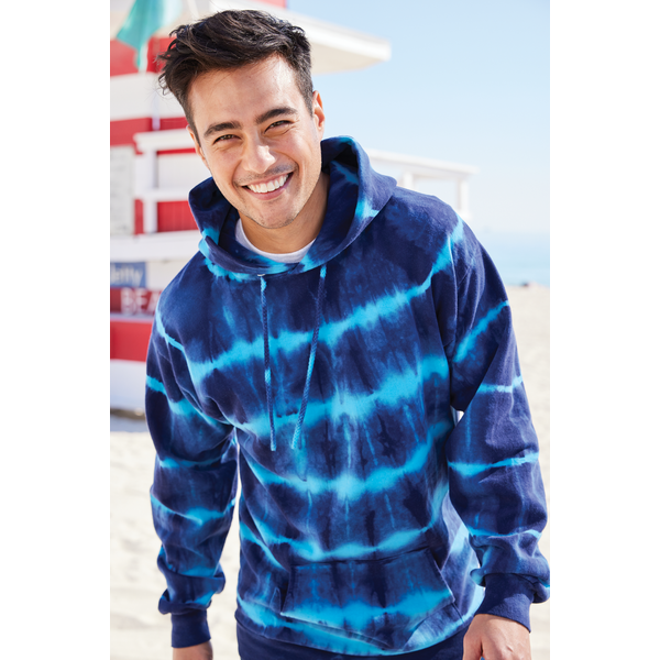 Port & Company® Allover Stripe Tie Dye Cotton/Poly Unisex Fleece