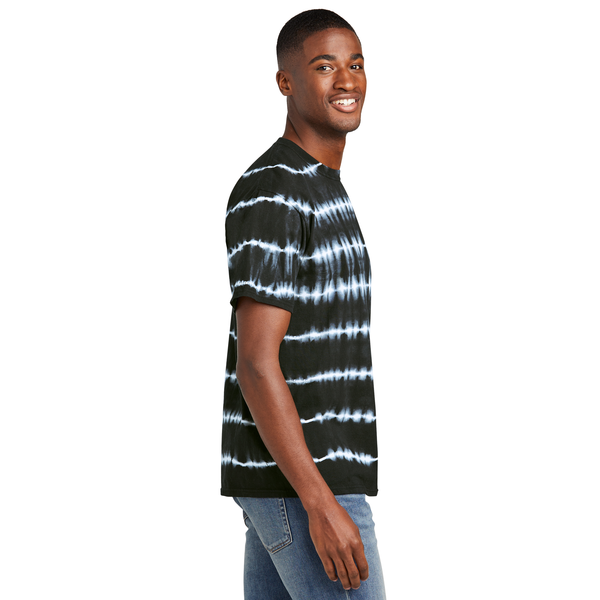 Port & Company® Allover Stripe Tie Dye Cotton Unisex Tee