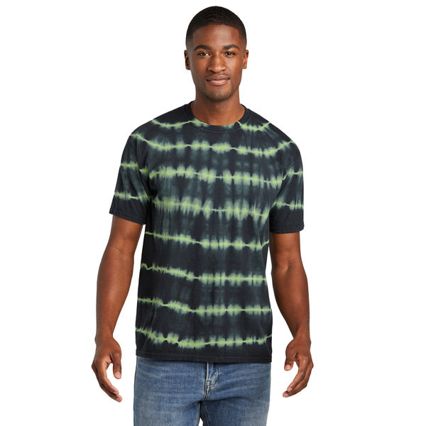 Port & Company® Allover Stripe Tie Dye Cotton Unisex Tee