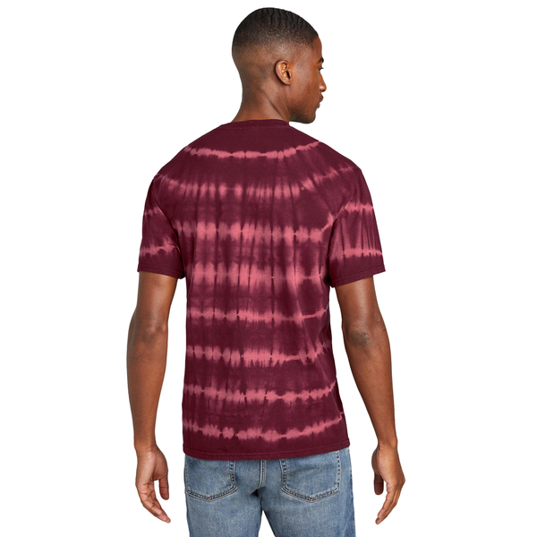 Port & Company® Allover Stripe Tie Dye Cotton Unisex Tee