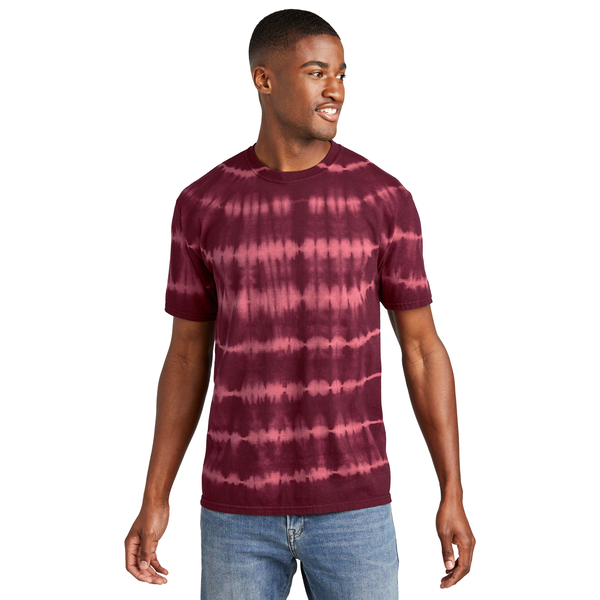 Port & Company® Allover Stripe Tie Dye Cotton Unisex Tee