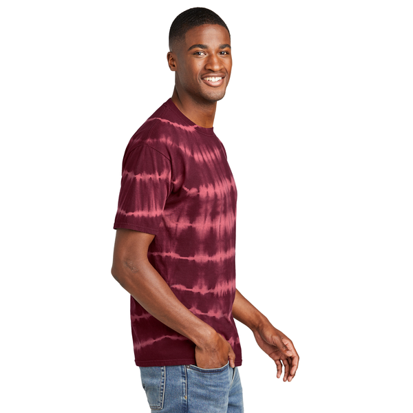Port & Company® Allover Stripe Tie Dye Cotton Unisex Tee