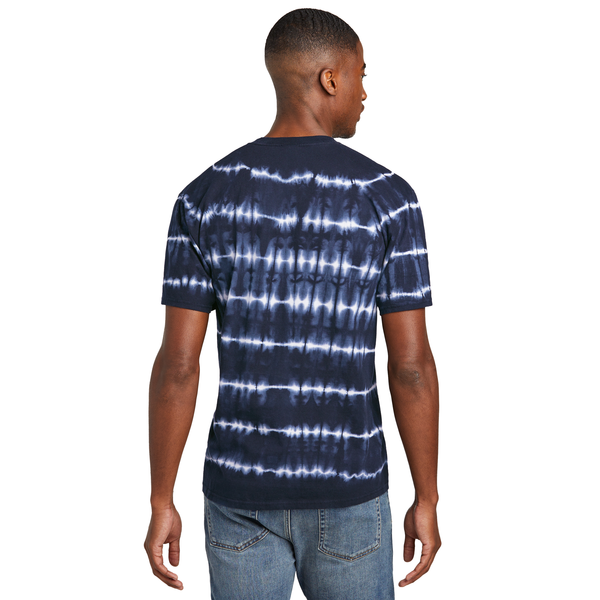 Port & Company® Allover Stripe Tie Dye Cotton Unisex Tee