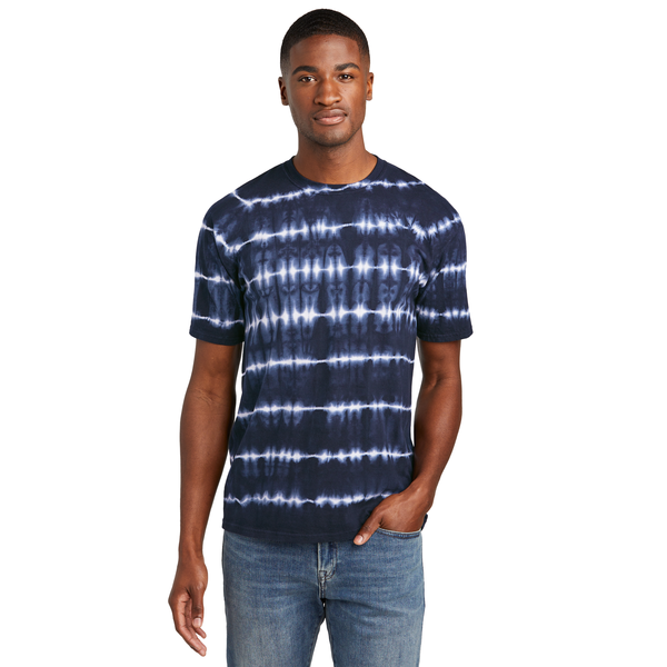 Port & Company® Allover Stripe Tie Dye Cotton Unisex Tee