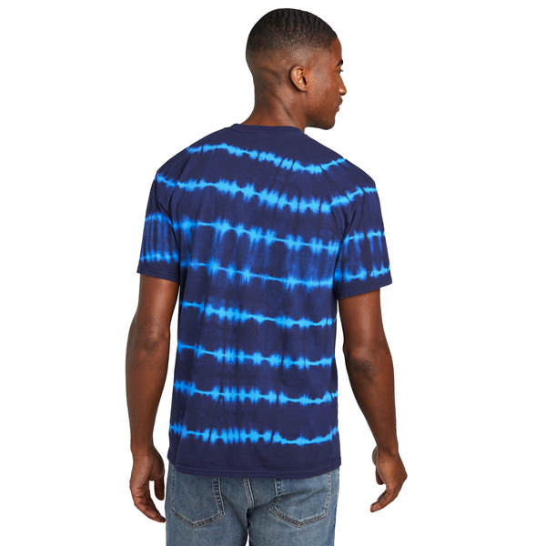 Port & Company® Allover Stripe Tie Dye Cotton Unisex Tee