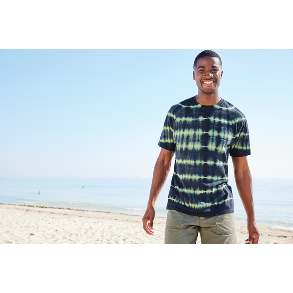 Port & Company® Allover Stripe Tie Dye Cotton Unisex Tee