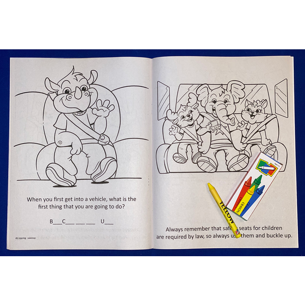 Seat Belt Safety Coloring Book Fun Pack