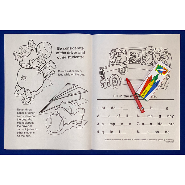 Practice School Bus Safety Coloring Book Fun Pack