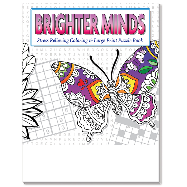 Brighter Minds - Adult Coloring and Puzzle Book Combo