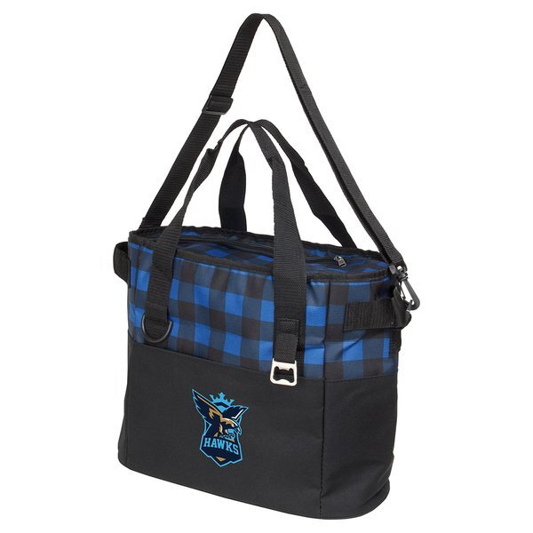 Plaid Insulated Polyester 20 Can Cooler Bag
