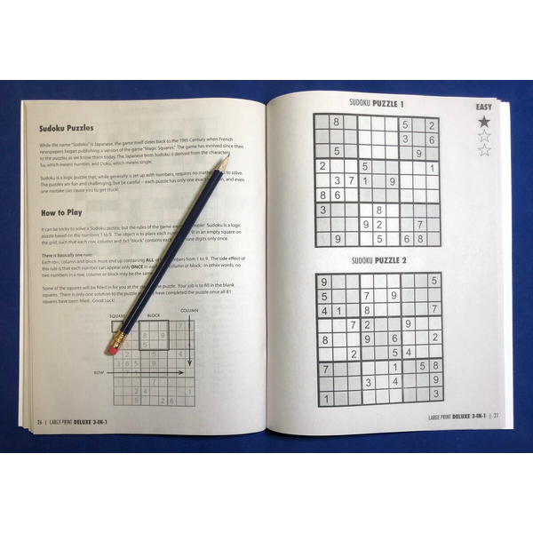 LARGE PRINT Deluxe 3-in-1 Puzzle Book Pack