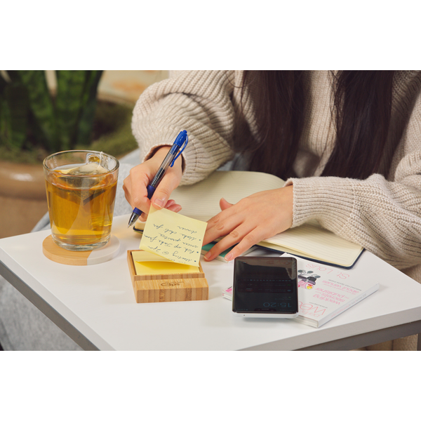 Bamboo FSC® Sticky Note Dispenser w/ Phone Holder