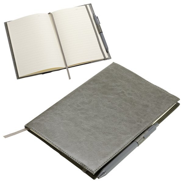 Conclave Refillable Leatherette Journal w/ Pen, 8-1/2" x 5-3/4"