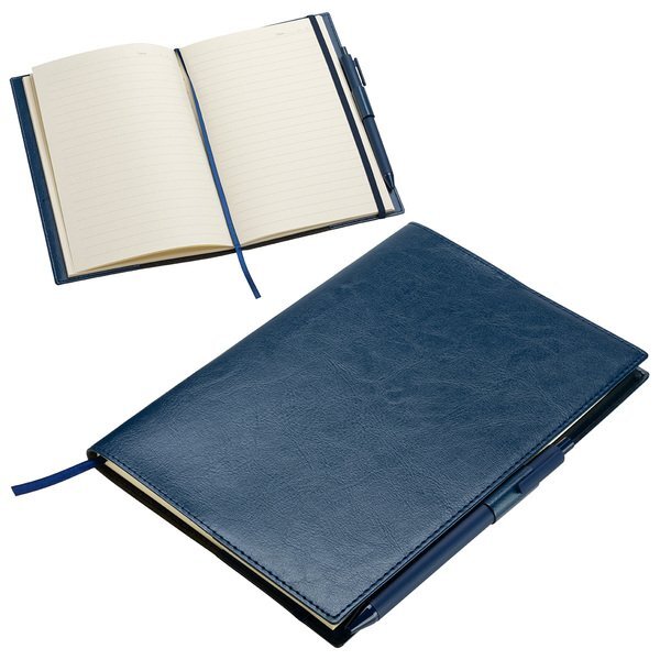 Conclave Refillable Leatherette Journal w/ Pen, 8-1/2" x 5-3/4"