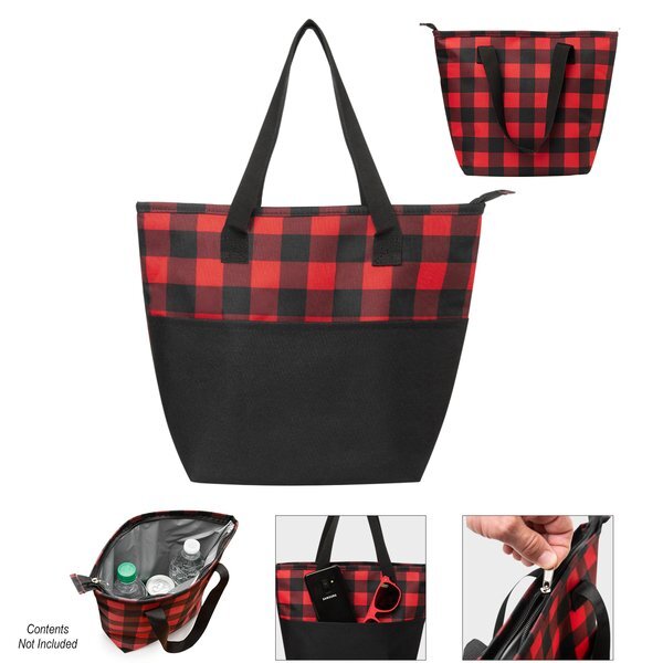 Northwoods Mini 6-Can Polyester Plaid Cooler Tote Bag