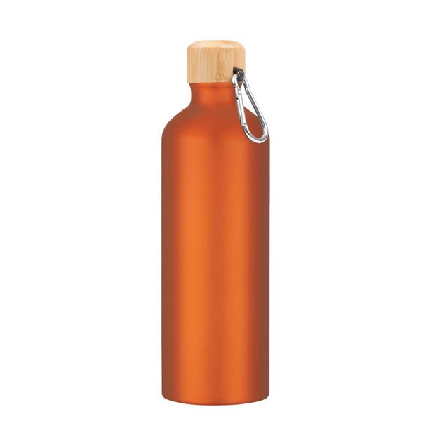 Aluminum Metallic Tundra Bike Bottle w/ Bamboo Lid, 25oz.