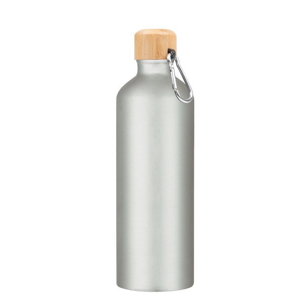 Aluminum Metallic Tundra Bike Bottle w/ Bamboo Lid, 25oz.