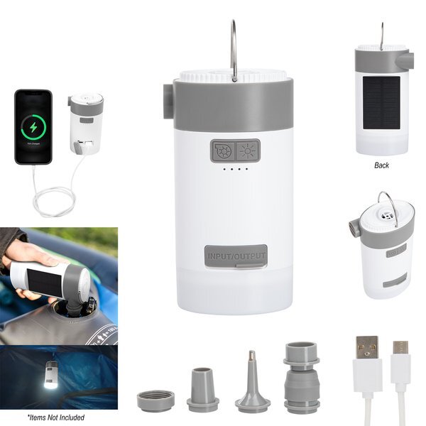 Portable 3-in-1 Air Pump, Light & Charger