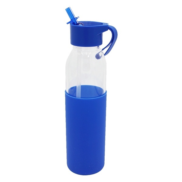Borosilicate Glass Bottle w/ Silicone Sleeve, 20oz.