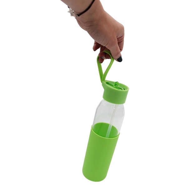 Borosilicate Glass Bottle w/ Silicone Sleeve, 20oz.
