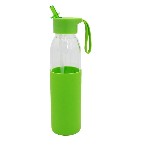 Borosilicate Glass Bottle w/ Silicone Sleeve, 20oz.
