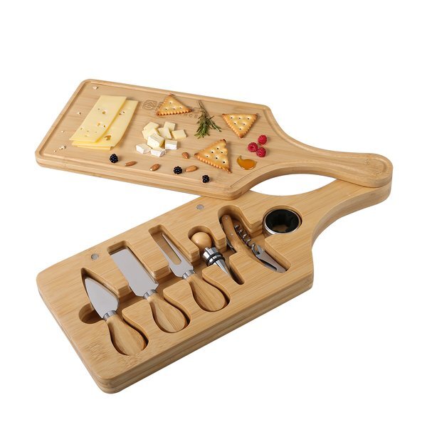 Bamboo 7-Piece Wine & Cheese Board Set