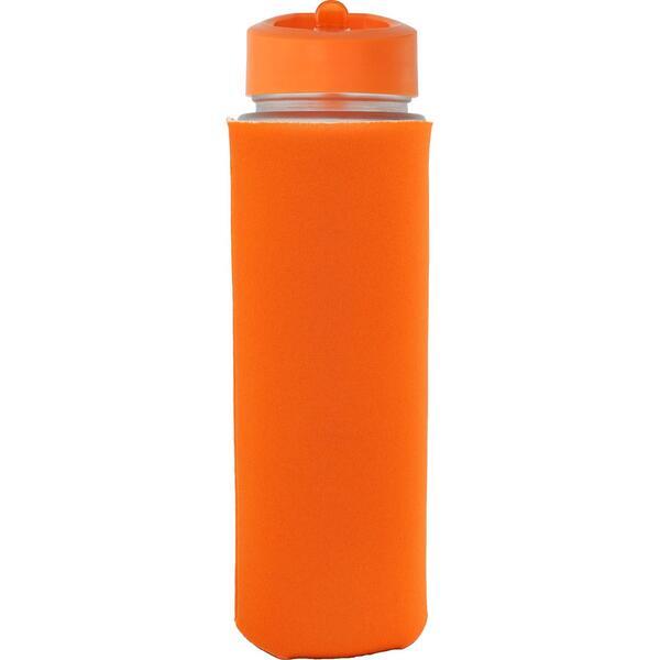 Pop Up Lid Frosted Glass Sleeve Bottle, 22oz.