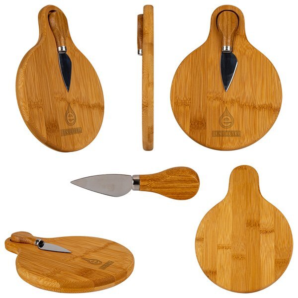 Small Bamboo Cutting Board w/ Cheese Knife