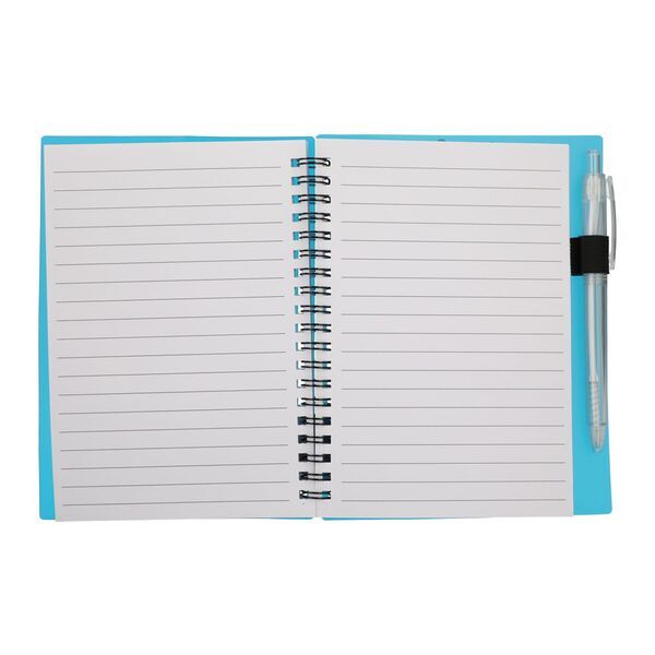 FSC® Recycled Star Spiral Notebook w/ Pen, 5" x 7"