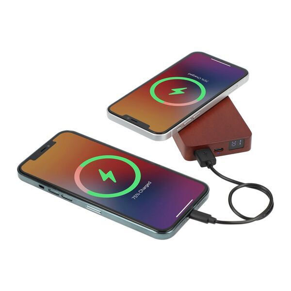 FSC® 100% Wood MagClick™ Fast Wireless Power Bank, 5000mAh