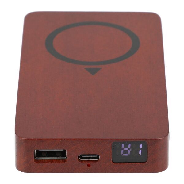 FSC® 100% Wood MagClick™ Fast Wireless Power Bank, 5000mAh