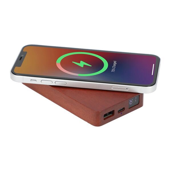 FSC® 100% Wood MagClick™ Fast Wireless Power Bank, 5000mAh