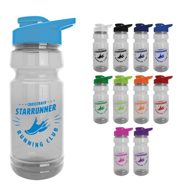 Trainer Transparent Water Bottle w/ Drink-Thru Lid, 24oz.