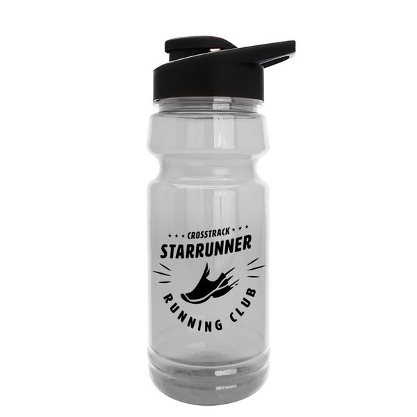 Trainer Transparent Water Bottle w/ Drink-Thru Lid, 24oz.