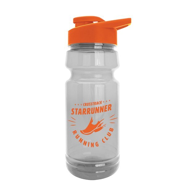 Trainer Transparent Water Bottle w/ Drink-Thru Lid, 24oz.