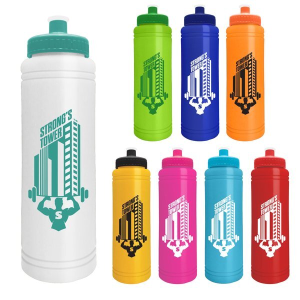 Slim Line Water Bottle w/ Push-Pull Lid, 25oz.